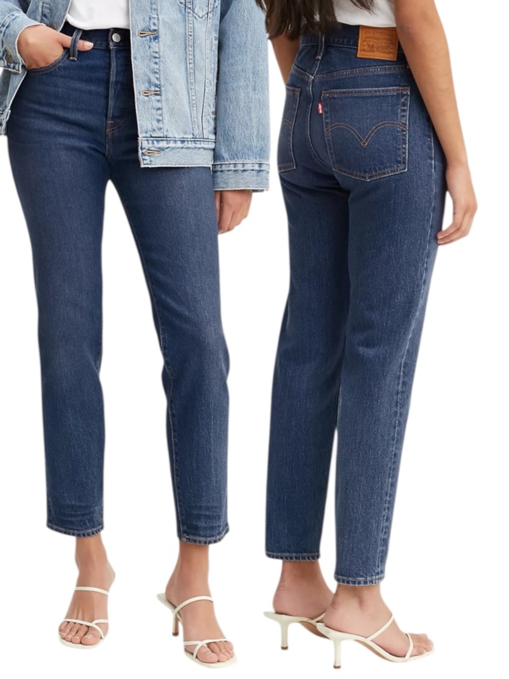 Levi’s Premium Wedgie Icon Ankle Jeans W25 Dark Wash Life’s Work Button Fly